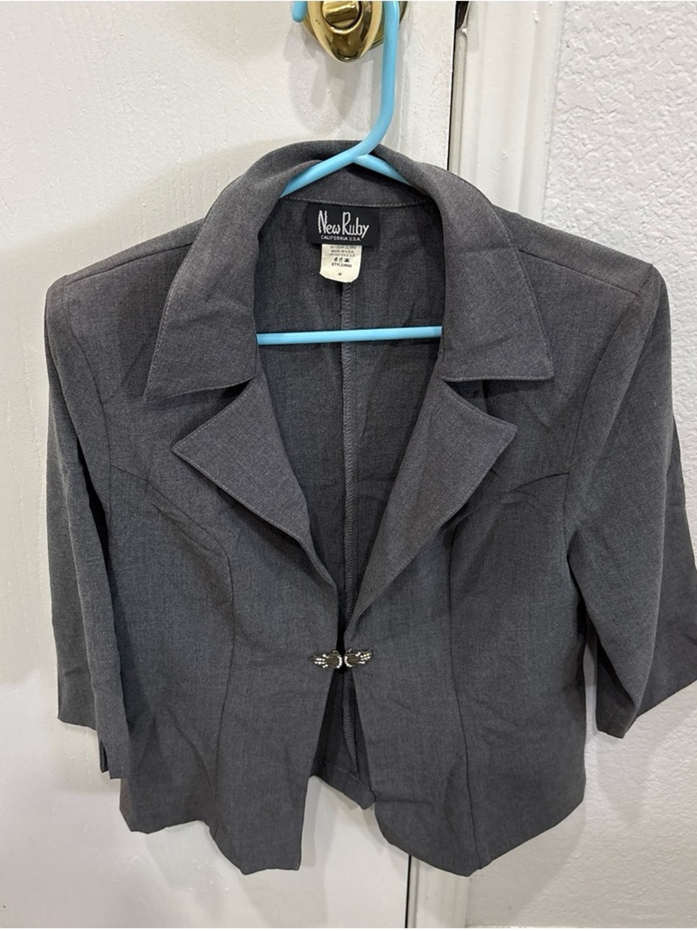 Women's Charcoal Gray Cropped Blazer